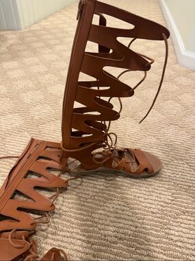 Mossimo Supply Co. Knee-High Lace-Up Gladiator Sandals - Brown